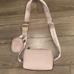 Steve Madden Light Pink Crossbody Bag with Logo Strap